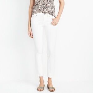 J.Crew 8” Mid-rise Skinny Jeans in white